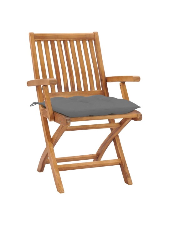 Skládací zahradní židle s poduškami 6 ks masivní teak