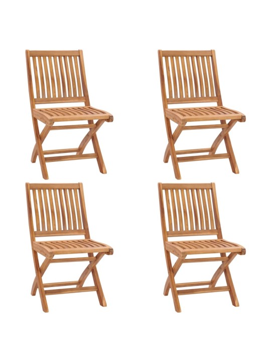 Skládací zahradní židle s poduškami 4 ks masivní teak