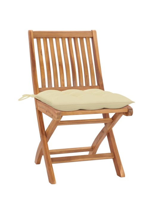 Skládací zahradní židle s poduškami 4 ks masivní teak