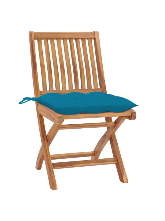Skládací zahradní židle s poduškami 4 ks masivní teak