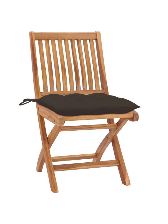 Skládací zahradní židle s poduškami 4 ks masivní teak