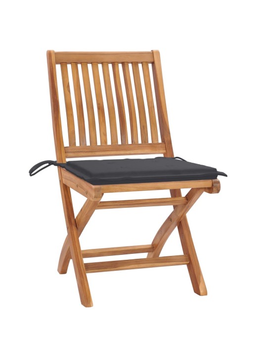 Skládací zahradní židle s poduškami 6 ks masivní teak