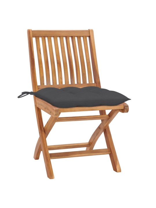 Skládací zahradní židle s poduškami 6 ks masivní teak