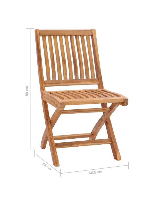 Skládací zahradní židle s poduškami 6 ks masivní teak