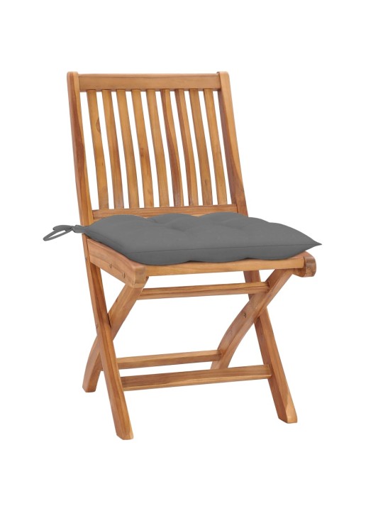 Skládací zahradní židle s poduškami 6 ks masivní teak