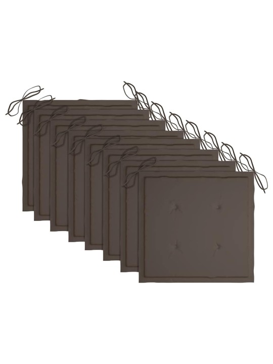 Zahradní židle s taupe poduškami 8 ks masivní teak