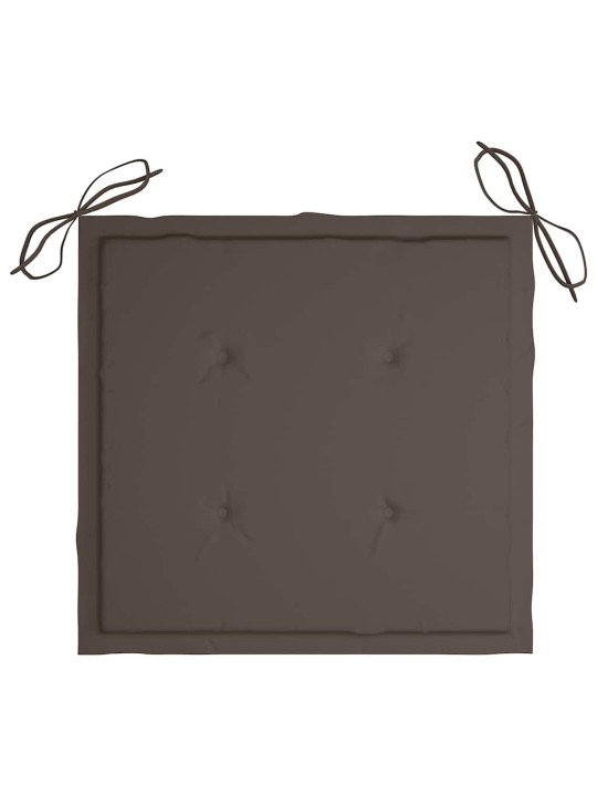 Zahradní židle s taupe poduškami 8 ks masivní teak