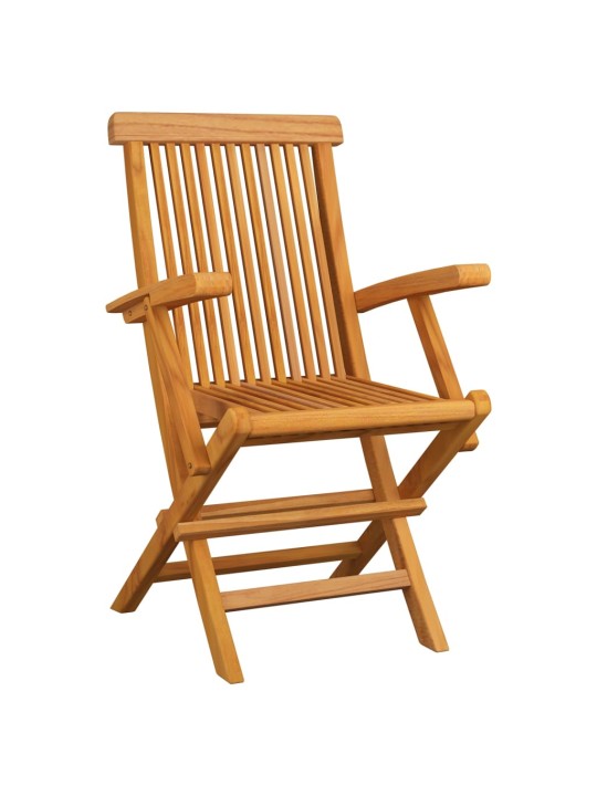 Zahradní židle se šedými károvanými poduškami 8 ks masivní teak