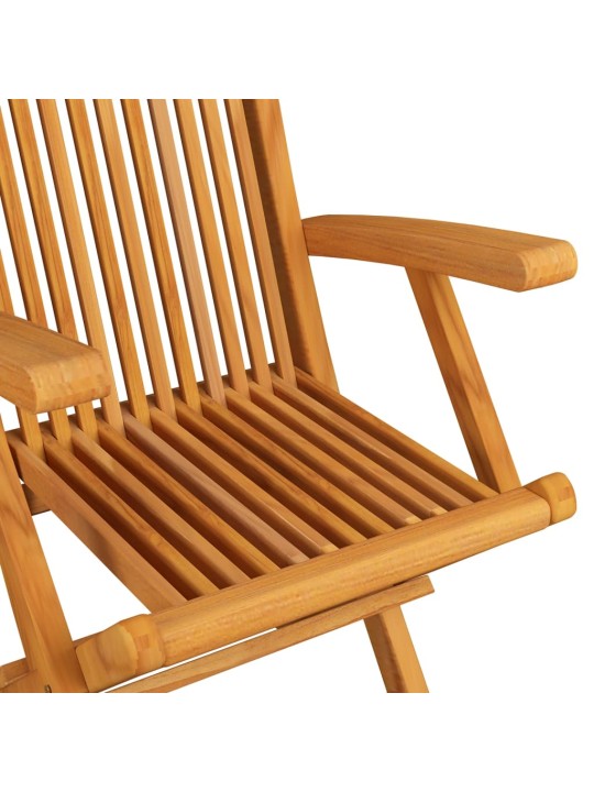 Zahradní židle se šedými károvanými poduškami 8 ks masivní teak