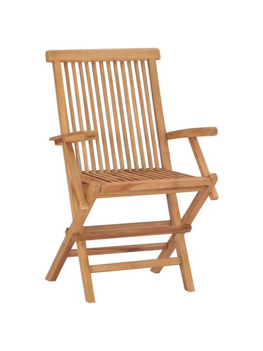 Zahradní židle s šedými poduškami 8 ks masivní teak