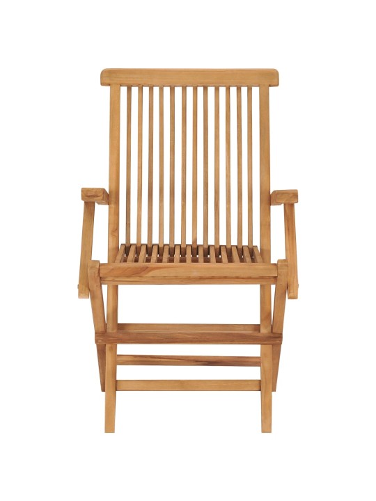 Zahradní židle s šedými poduškami 8 ks masivní teak