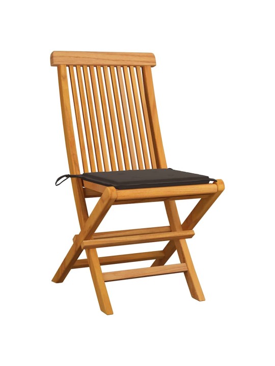 Zahradní židle s taupe poduškami 8 ks masivní teak