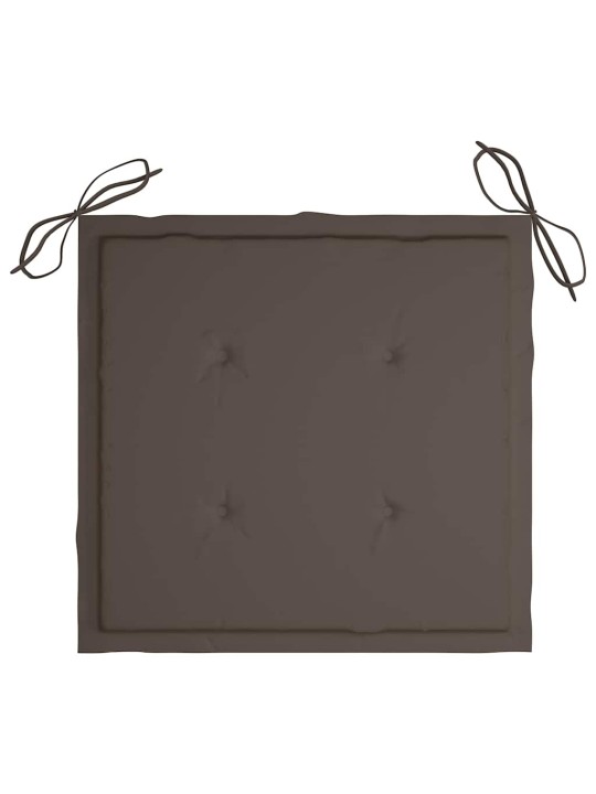 Zahradní židle s taupe poduškami 8 ks masivní teak