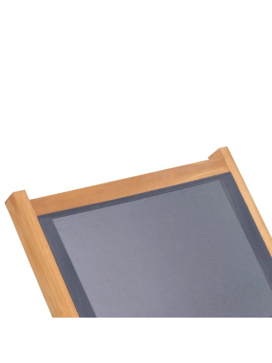 Skládací zahradní lehátka s kolečky 2ks masivní teak a textilen