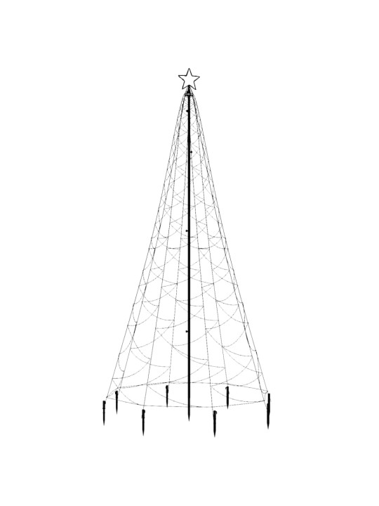 Vánoční stromek s kovovým sloupkem 500 LED teplý bílý 3 m