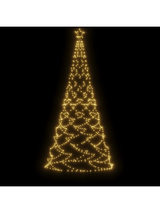 Vánoční stromek s kovovým sloupkem 500 LED teplý bílý 3 m