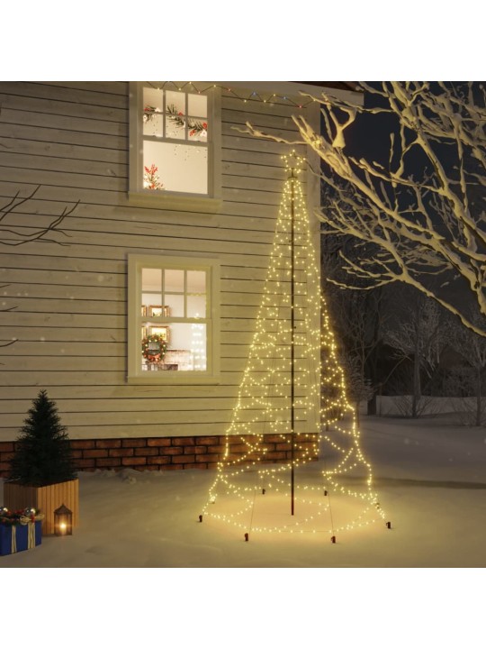 Vánoční stromek s kovovým sloupkem 500 LED teplý bílý 3 m