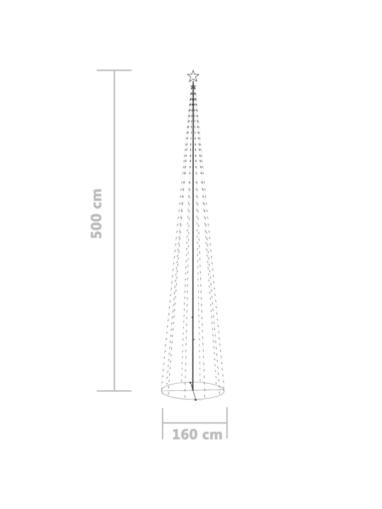 Vánoční stromek kužel 752 studených bílých LED diod 160x500 cm