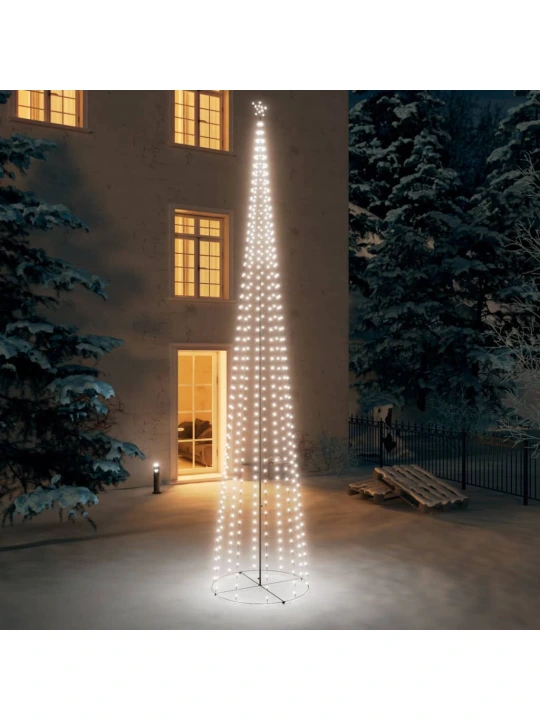 Vánoční stromek kužel 752 studených bílých LED diod 160x500 cm