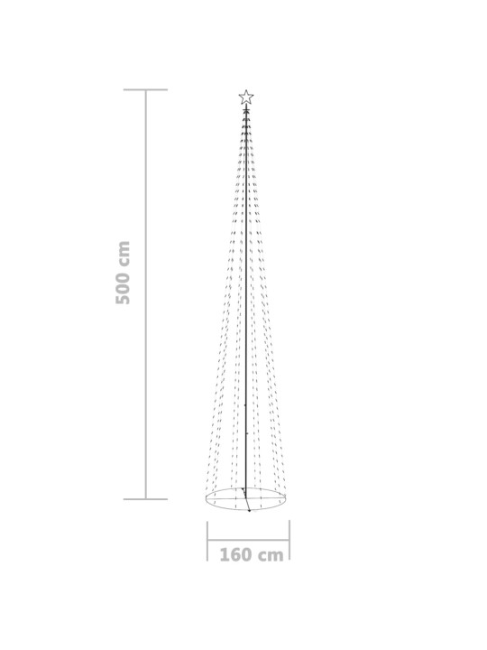 Vánoční stromek kužel 752 modrých LED diod 160 x 500 cm