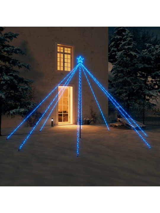Vánoční světelný strom dovnitř i ven 576 LED modré světlo 3,6 m