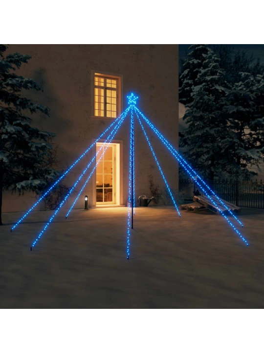 Vánoční světelný strom dovnitř i ven 576 LED modré světlo 3,6 m