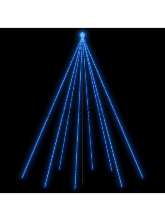 Vánoční světelný strom dovnitř i ven 1300 LED modrý 8 m