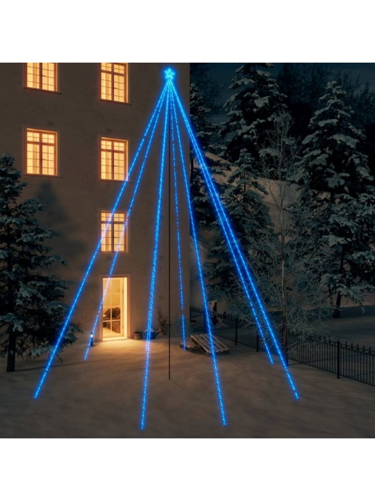 Vánoční světelný strom dovnitř i ven 1300 LED modrý 8 m
