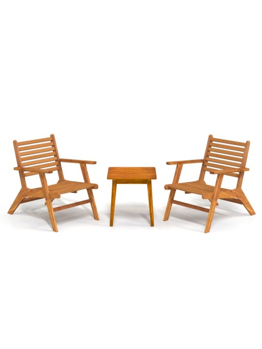 3dílný bistro set masivní akáciové dřevo