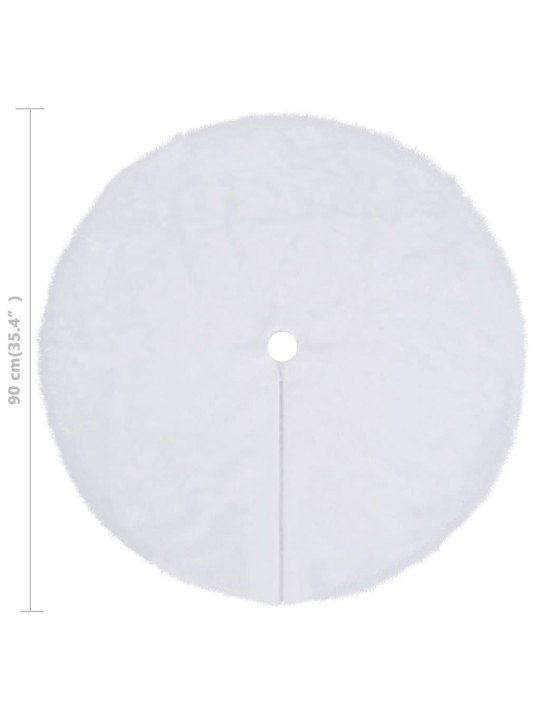 Podložka pod vánoční stromek bílá 90 cm umělá kůže