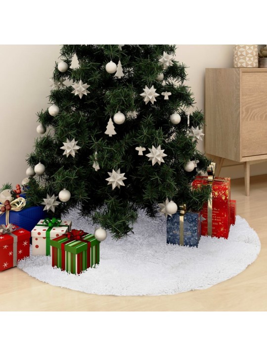 Podložka pod vánoční stromek bílá 90 cm umělá kůže
