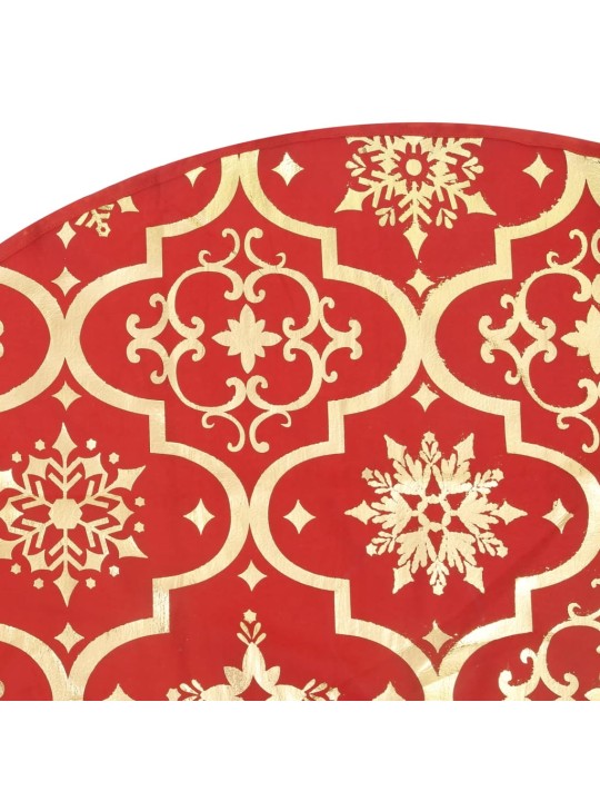 Luxusní podložka pod vánoční stromek s punčochou červená 122 cm