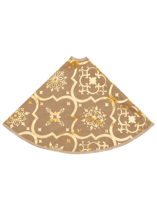 Luxusní podložka pod vánoční stromek s punčochou žlutá 122 cm