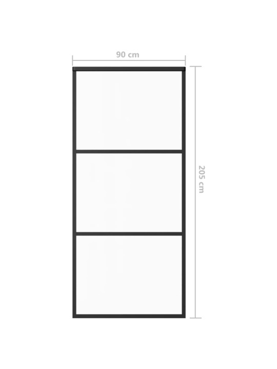 Posuvné dveře ESG sklo a hliník 90 x 205 cm černé
