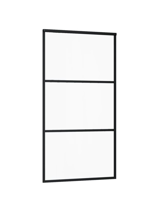 Posuvné dveře ESG sklo a hliník 102 x 205 cm černé