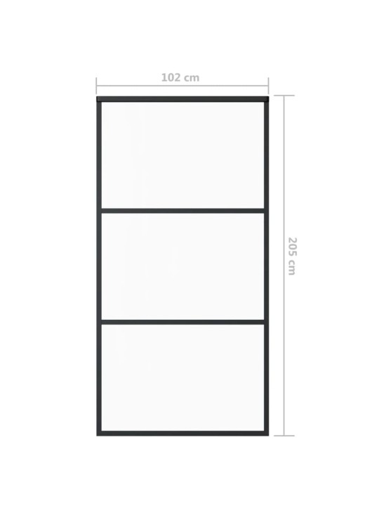 Posuvné dveře ESG sklo a hliník 102 x 205 cm černé