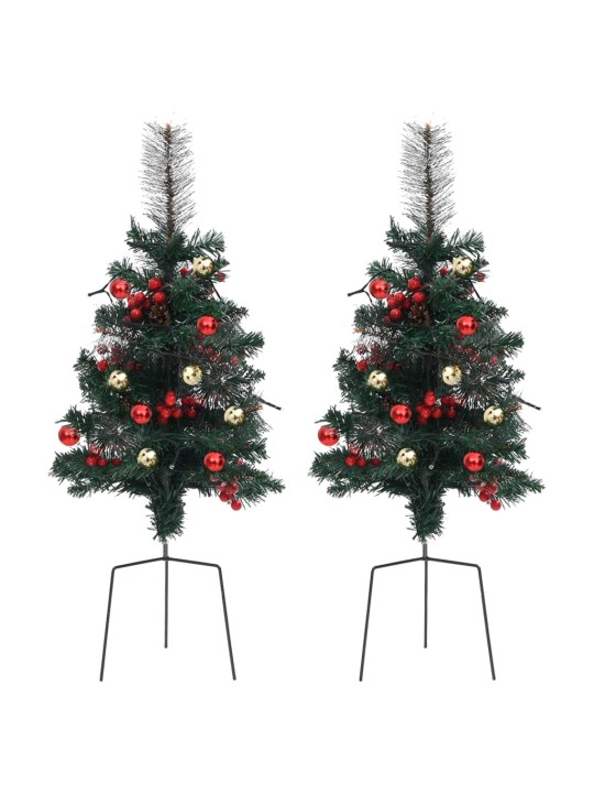 Umělé vánoční stromky s LED osvětlením k cestě 2 ks 76 cm PVC