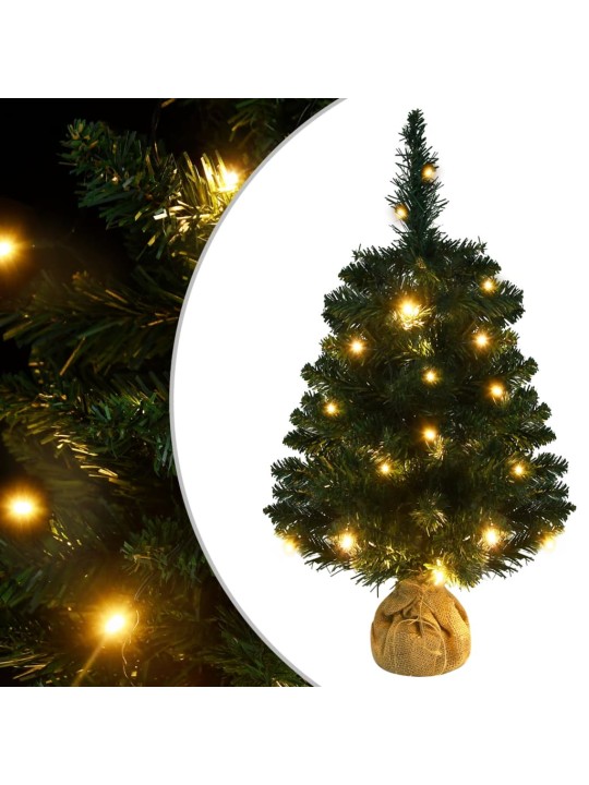 Vánoční stromek s LED osvětlením a stojanem zelený 60 cm PVC