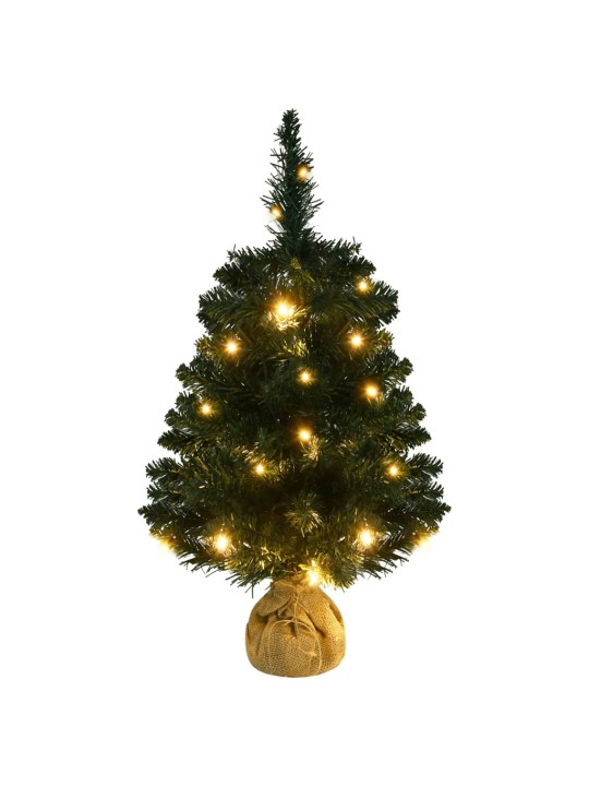 Vánoční stromek s LED osvětlením a stojanem zelený 60 cm PVC