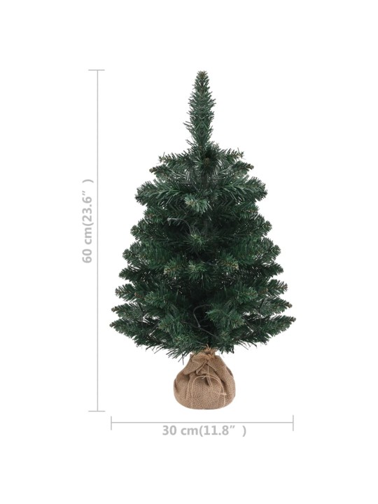 Vánoční stromek s LED osvětlením a stojanem zelený 60 cm PVC