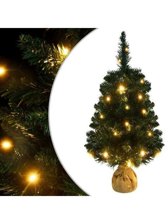 Vánoční stromek s LED osvětlením a stojanem zelený 90 cm PVC