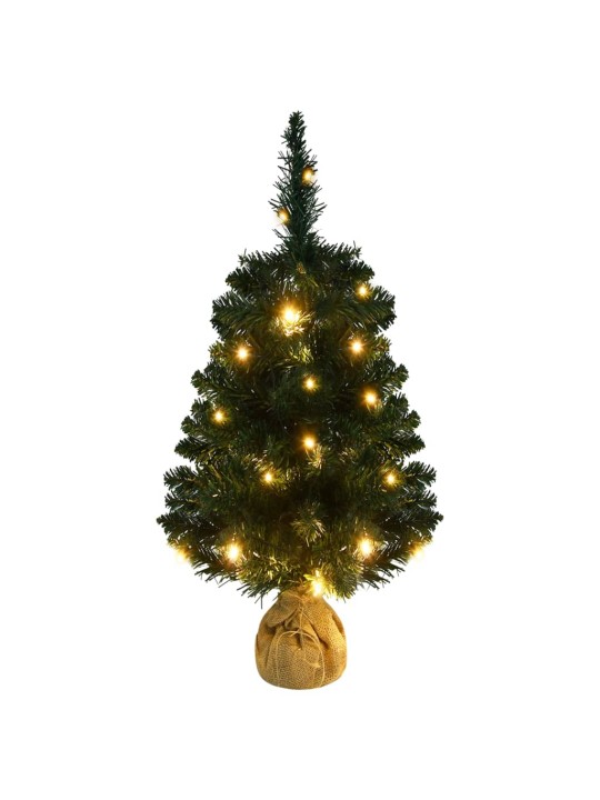 Vánoční stromek s LED osvětlením a stojanem zelený 90 cm PVC