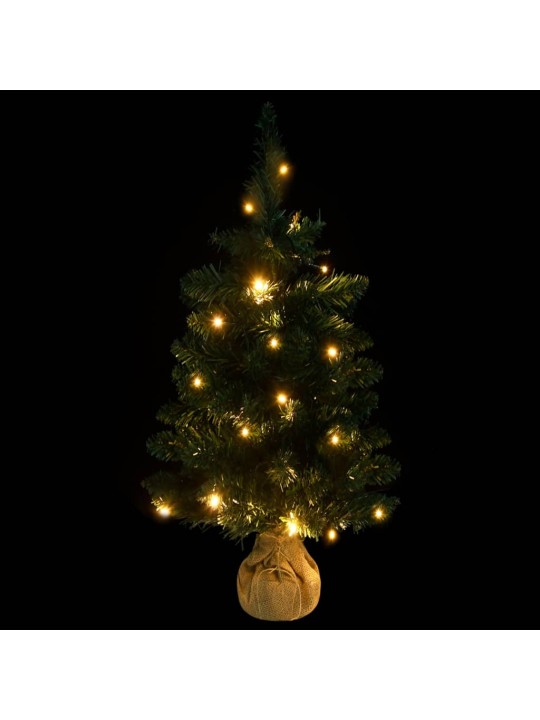 Vánoční stromek s LED osvětlením a stojanem zelený 90 cm PVC