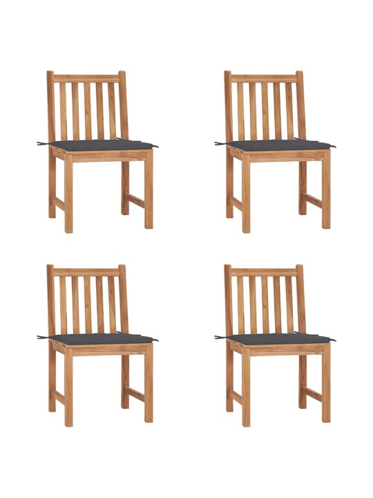 Zahradní židle s poduškami 4 ks masivní teak
