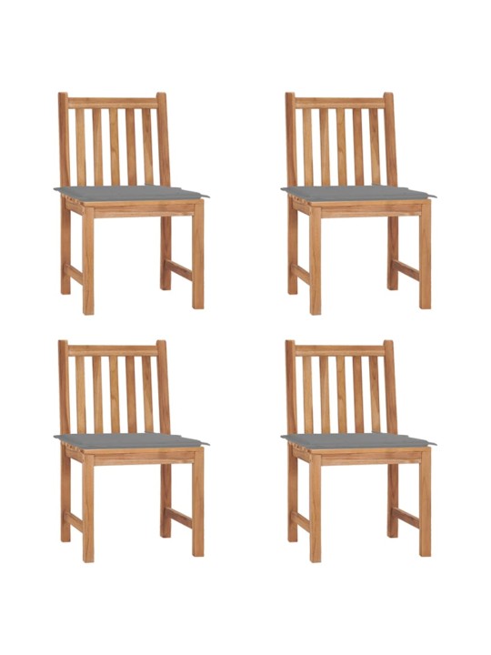Zahradní židle 4 ks s poduškami masivní teak