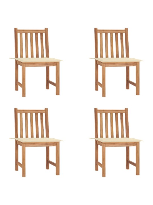 Zahradní židle 4 ks s poduškami masivní teak