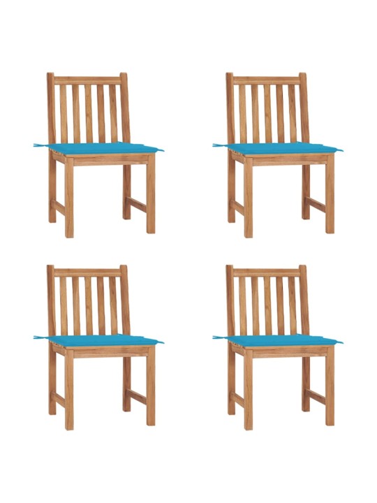 Zahradní židle s poduškami 4 ks masivní teak