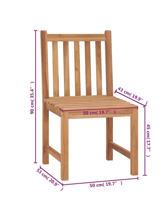 Zahradní židle s poduškami 4 ks masivní teak