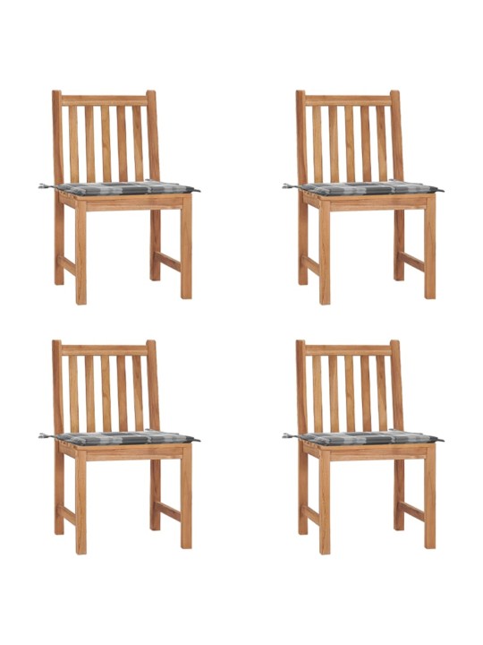 Zahradní židle 4 ks s poduškami masivní teak