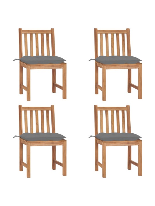 Zahradní židle 4 ks s poduškami masivní teak
